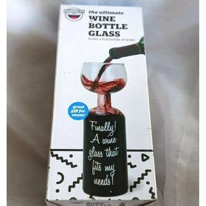 NIB Big Wine Bottle Glass Mouth Whole Drink Novelty Mom Gag Gift Ultimate 750 ML